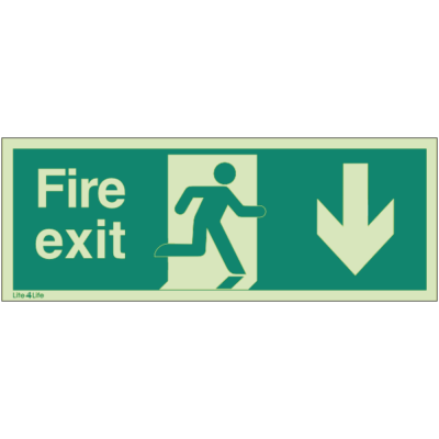 Fire Exit Signs - Fire Exit Arrow Down