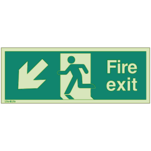 Fire Exit Signs - Fire Exit Arrow Down Left