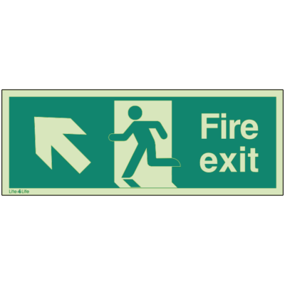 Fire Exit Signs - Fire Exit Arrow Up Left