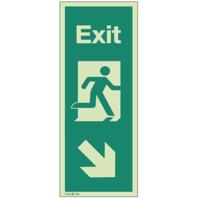 Exit Signs Vertical - Exit Vertical Arrow Down Right