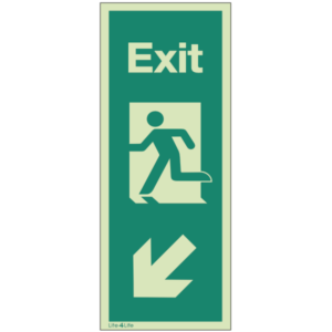 Exit Signs Vertical - Exit Vertical Arrow Down Left