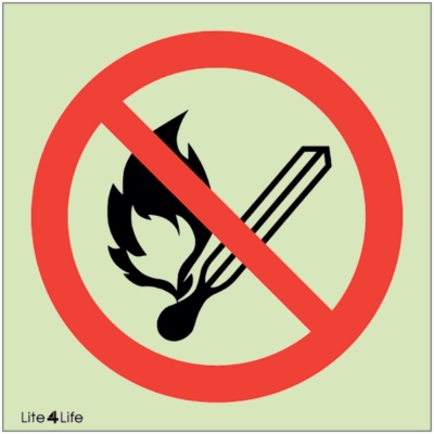 Prohibition - No matches or naked flames symbol