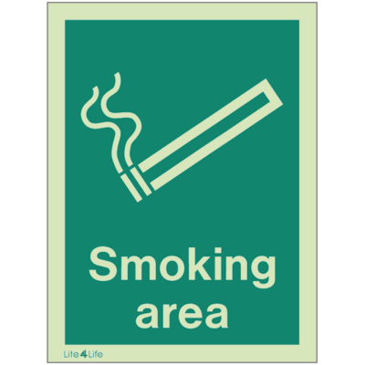 General Public Information signs - Smoking area with text