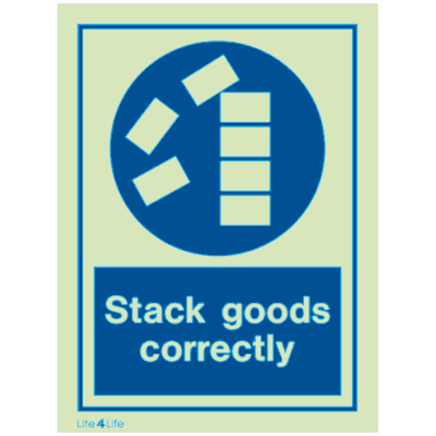 Personal Protective Equipment - Stack goods correctly with text