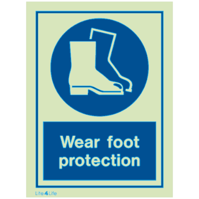 Personal Protective Equipment - Wear foot protection with text