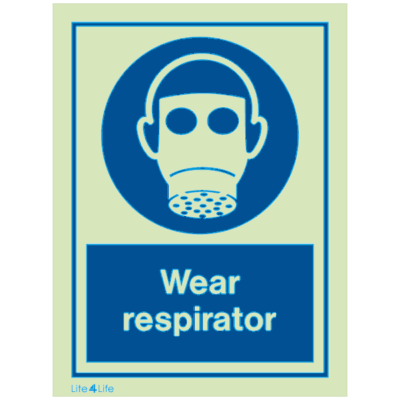 Personal Protective Equipment - Wear respirator with text