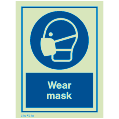 Personal Protective Equipment - Wear mask with text