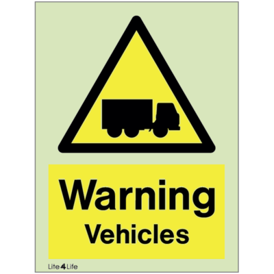 Warning signs - Warning vehicles with text