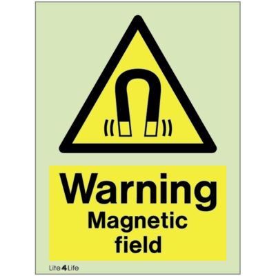 Warning signs - Warning magnetic field with text