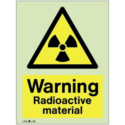 Warning signs - Warning radioactive material with text