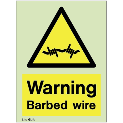 Warning Signs - Warning Barbed wire with text