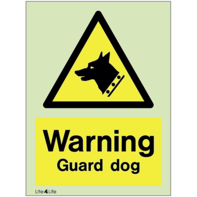 Warning signs - Warning guard dog with text