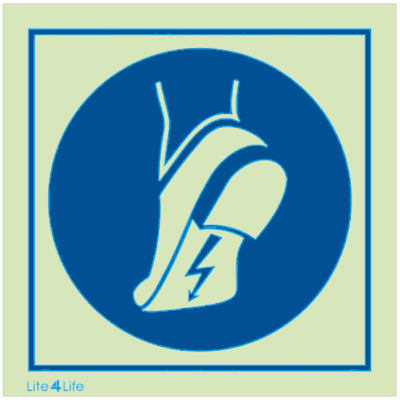 Personal Protective Equipment - Wear antistatic footwear symbol