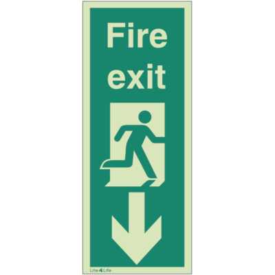 Fire Exit Signs Vertical - Fire Exit Vertical Arrow Down