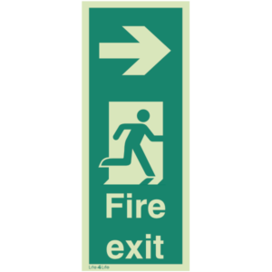 Fire Exit Signs Vertical - Fire Exit Vertical Arrow Right