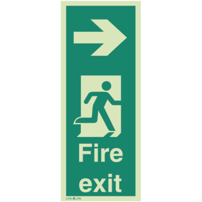 Fire Exit Signs Vertical - Fire Exit Vertical Arrow Right