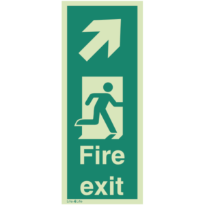 Fire Exit Signs Vertical - Fire Exit Vertical Arrow Up Right