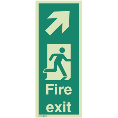 Fire Exit Signs Vertical - Fire Exit Vertical Arrow Up Right