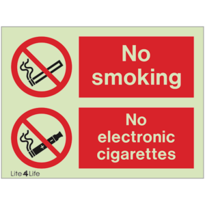 General Prohibitions - No Smoking No Electronic Cigarettes Sign