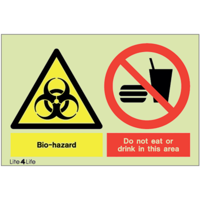 Warning Signs - Warning Bio-hazard - Do not eat or drink in this area