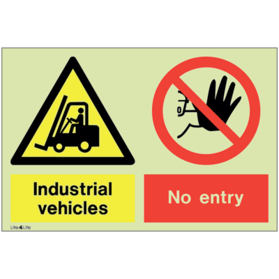 Warning signs - Warning industrial vehicles with text - No entry