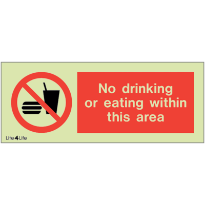 Prohibition - No drinking or eating within this area (landscape)