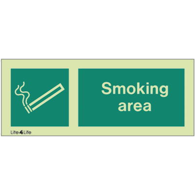 General Public Information signs - Smoking area with text (landscape)