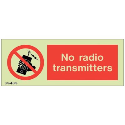 General Prohibitions - No radio transmitters with text (landscape)