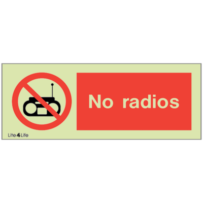 General Prohibitions - Radios prohibited with text (landscape)