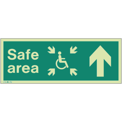 Disability, Special Needs & Mobility Assistance - Safe area arrow up