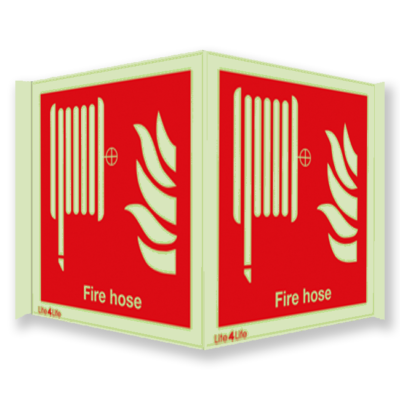 Fire Emergency Equipment & Assistance - Fire hose symbol with text (Panoramic)