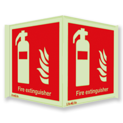 Fire Emergency Equipment & Assistance - Fire extinguisher symbol with text (Panoramic)