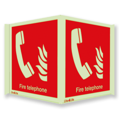 Fire Emergency Equipment & Assistance - Fire telephone symbol with text (Panoramic)