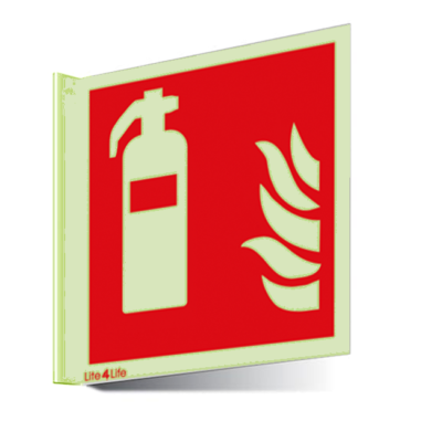 Fire Emergency Equipment & Assistance - Fire extinguisher symbol (Wall mounted double sided)