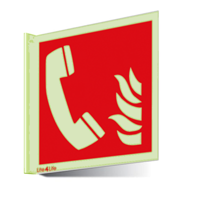 Fire Emergency Equipment & Assistance - Fire telephone symbol (Wall mounted double sided)