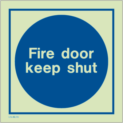 Fire Safety Instruction Notice - Fire door keep shut