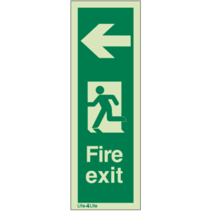 Fire Exit Signs Vertical - Fire Exit Vertical Arrow Left