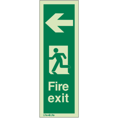 Fire Exit Signs Vertical - Fire Exit Vertical Arrow Left