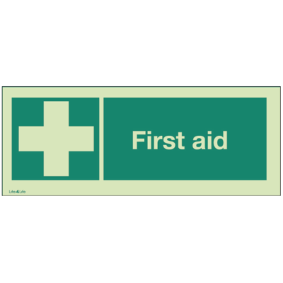 First Aid & Emergency Equipment - First aid symbol (with text and landscape)