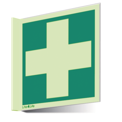 First Aid & Emergency Equipment - First aid symbol (Wall mounted double sided)