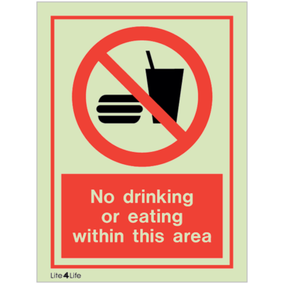 General Prohibitions - No drinking or eating within this area