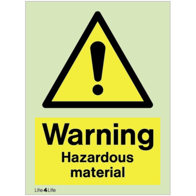 Warning signs - Warning hazardous material with text