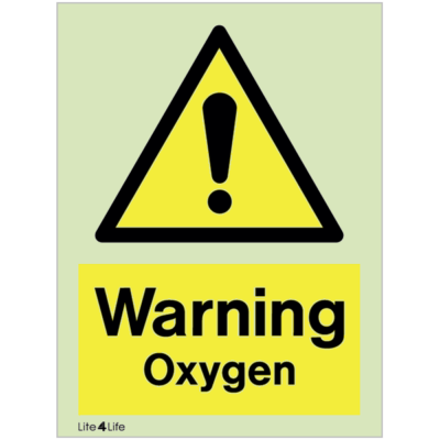 Warning signs - Warning oxygen with text