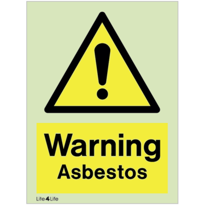 Warning Signs - Warning Asbestos with text