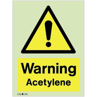 Warning Signs - Warning Acetylene with text