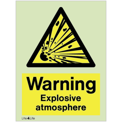 Warning signs - Warning explosive atmosphere with text