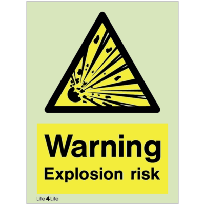 Warning signs - Warning explosion risk with text