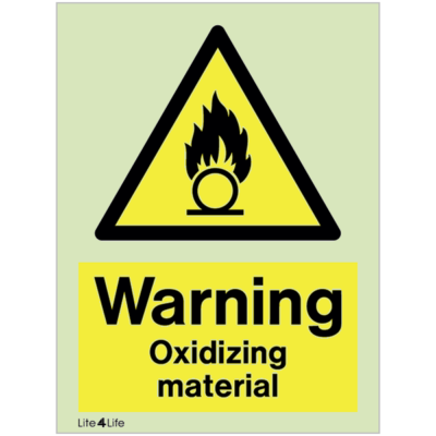 Warning signs - Warning oxidizing material with text