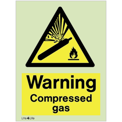 Warning signs - Warning Compressed gas with text