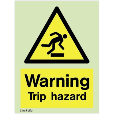 Warning signs - Warning trip hazard with text